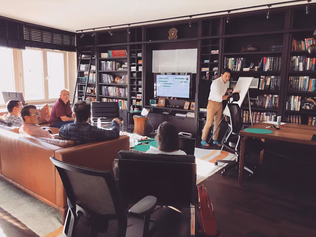 Presentation in a library meeting room